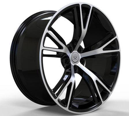 20 pouces roues d'aluminium à face usinée noire pour roues de voiture BMW profondément concave forgé