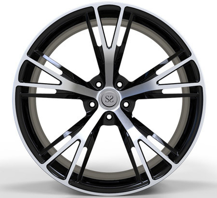 20 pouces roues d'aluminium à face usinée noire pour roues de voiture BMW profondément concave forgé