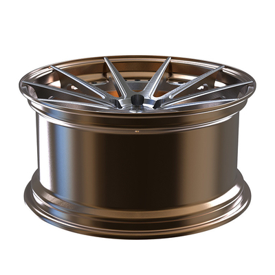 Lèvre polie en bronze 2 pièces roues forgées disques de rayons en métal brossé pour Audi S6 Custom Car